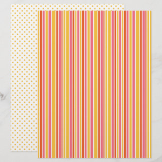 Papier Carnet de Pois, jaune, rose orangé