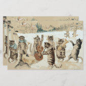 Papier Carol Chant Chats Aquarelle par L.W. Wain (Devant / Derrière)