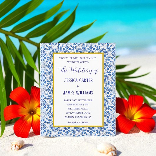 Papier Carreaux portugais rustiques Mariage méditerranéen