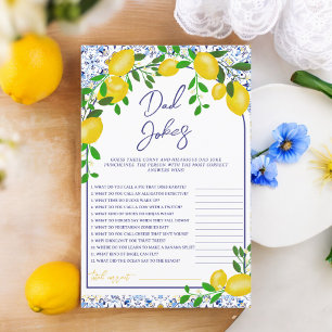 Papier Carrelage bleu aquarelle citron baby shower jeux