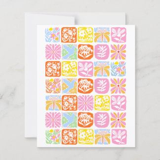 Papier Carrelage floral coloré Botanique Folk Whimsical