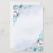 Papier carte+de+programme+de+mariage teal+fleurs+blanches (Dos)