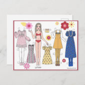 Papier carte postale MOD DOLLIES "Lindsay" (Devant / Derrière)