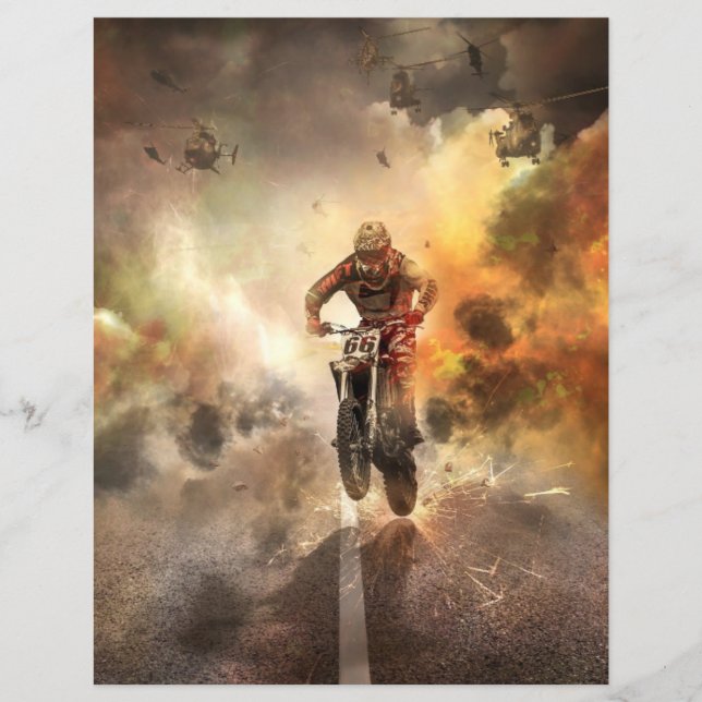 Papier Carton cool Motocross Scrapbooking (Devant)