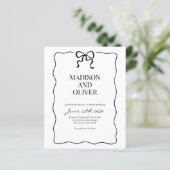 Papier Carton de mariage à nœud papillon noir fantaisiste (Debout devant)