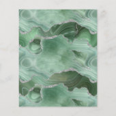 Papier Carton de mariage argenté à l'agate vert sauge (Dos)