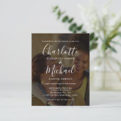 Papier Carton de mariage Budget Chic Script 2 Photos (Debout devant)