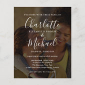 Papier Carton de mariage Budget Chic Script 2 Photos (Devant)