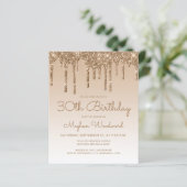 Papier Carton d'invitation 30 ans Budget Glitter Drip Or (Debout devant)
