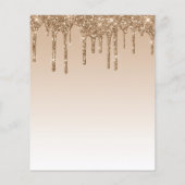 Papier Carton d'invitation 30 ans Budget Glitter Drip Or (Dos)