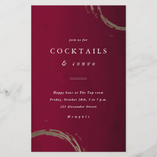 Papier Carton d'invitation à une soirée cocktail Budget G