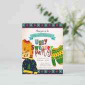 Papier Carton d'invitation à une soirée de Noël avec moti (Debout devant)