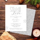 Papier Carton d'invitation au mariage argenté Snow in Lov