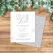 Papier Carton d'invitation au mariage argenté Snow in Lov