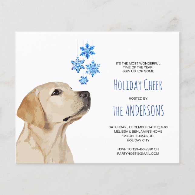 Papier Carton d'invitation Budget Flocons de neige pour N (Devant)