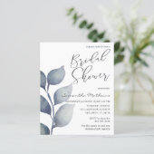 Papier Carton d'invitation de douche de mariée à feuillag (Debout devant)