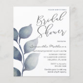 Papier Carton d'invitation de douche de mariée à feuillag (Devant)