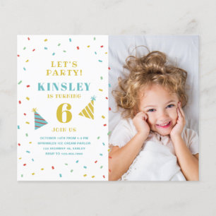 Papier Carton d'invitation de fête d'anniversaire pour en
