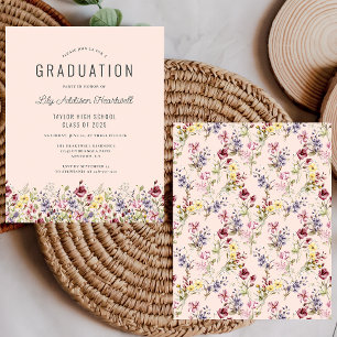 Papier Carton d'invitation de fête de fin d'études en ros