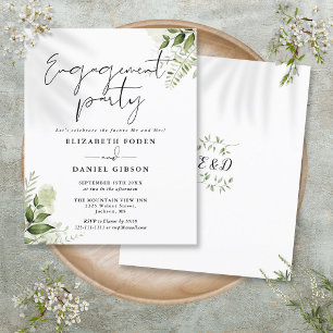 Papier Carton d'invitation de fiançailles à la verdure fl
