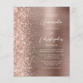 Papier Carton d'invitation de mariage à code QR Rose Gold (Devant)