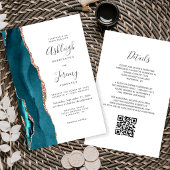 Papier Carton d'invitation de mariage à code QR Rose Gold