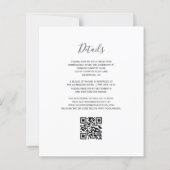 Papier Carton d'invitation de mariage à code QR sarcelle (Dos)