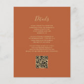 Papier Carton d'invitation de mariage à code QR sarcelle (Dos)