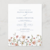 Papier Carton d'invitation de mariage à fleurs sauvages c (Devant)