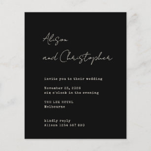 Papier Carton d'invitation de mariage à l'écriture élégan