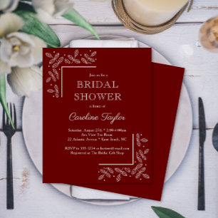 Papier Carton d'invitation de mariage aux branches modern