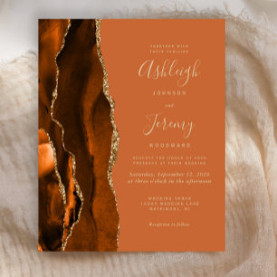 Papier Carton d'invitation de mariage Budget Agate Orange