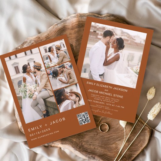 Papier Carton d'invitation de mariage Budget Code QR Oran