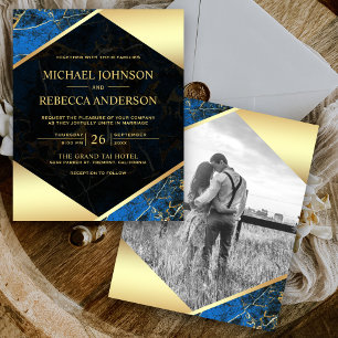 Papier Carton d'invitation de mariage budget photo Marbre