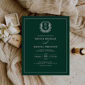 Papier Carton d'invitation de mariage Budget Vert Emeraud