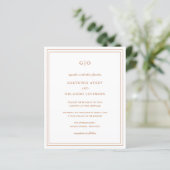 Papier Carton d'invitation de mariage classique orange ci (Debout devant)