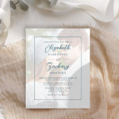 Papier Carton d'invitation de mariage écriture sarcelle B