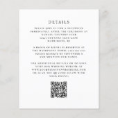 Papier Carton d'invitation de mariage en code QR noir et (Dos)