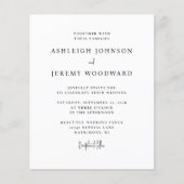 Papier Carton d'invitation de mariage en code QR noir et (Devant)