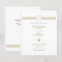 Carton d'invitation de mariage formel en or blanc 