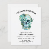 Papier Carton d'invitation de mariage gothique Halloween  (Devant / Derrière)