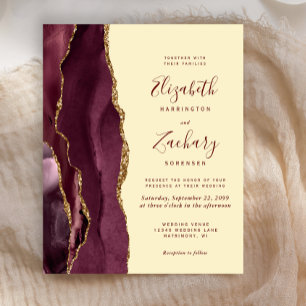 Papier Carton d'invitation de mariage jaune beurre Agate