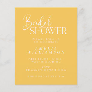 Papier Carton d'invitation de mariage minimal jaune scrip