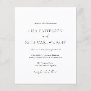 Papier Carton d'invitation de mariage minimaliste classiq