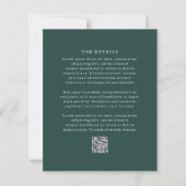 Papier Carton d'invitation de mariage simple vert émeraud (Dos)