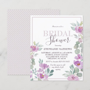 Papier Carton d'invitation Fleurs aquarelle rose pour la