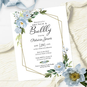 Papier Carton d'invitation floral pour brunch et bulles à