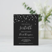 Papier Carton d'invitation noir argenté pour 60e annivers (Debout devant)