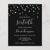 Papier Carton d'invitation noir argenté pour 60e annivers (Devant)