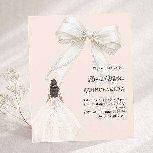 Papier Carton d'invitation or rose pour Quinceanera robe
